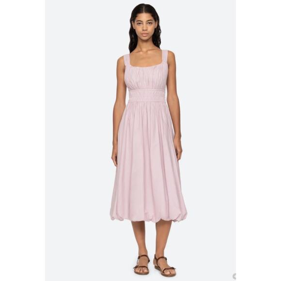 Sea NY Dresses & Skirts - Sea New York Emmet Midi Dress XL Pastel Purple Cotton Bubble Hem Cottagecore